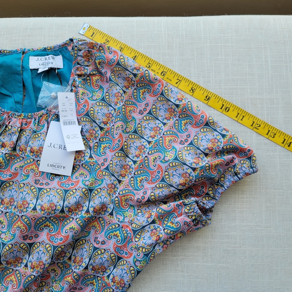 New! J.CREW sz 12 Side cutout organic cotton dress in Liberty Giorgia Duke NWT - Picture 9 of 12